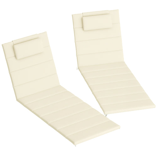 Foldable Lounge Chair Cushion Set 2-Piece 80" x 26" Cream