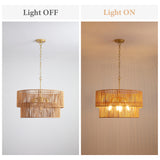 23.62" Handwoven Woven Paper Rattan Chandelier