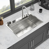 33" Drop in Waterfall Kitchen Sink