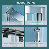 48"W× 76"H Triple Bypass Sliding Shower Door With 5/16 In. (8mm) Clear Glass