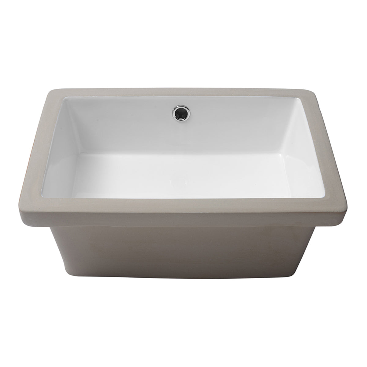 18 x 12 Inches Elegant White Ceramic Rectangular Undermount Bathroom Sink with O
