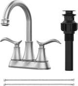 Brushed Nickel 2-Handle 360 Swivel High Arc Bathroom Faucet