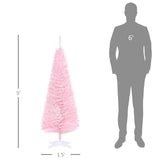 HOMCOM 5' Artificial Pencil Christmas Tree, Slim Xmas Tree with 294 Realistic Br