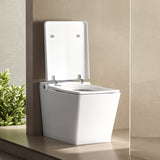 Square Smart Toilet with Built-in Tank for Modern Bathroom, Remote Control