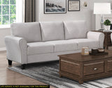 Modern Transitional Sand Textured Fabric Sofa Attached Cushions