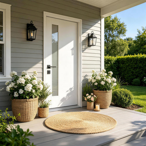 36x80 Fiberglass Front Door Right-Hand Inswing White PVC Frame