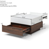 Square Engineered Wood Coffee Table with Storage White/Walnut