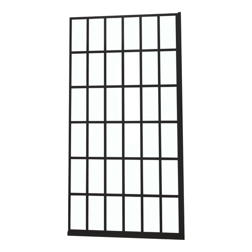 Frameless Fixed Shower Door 34" W x 72" H Matte Black