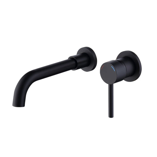 Wall Mount Bathroom Faucet Single Handle Matte Black Valve