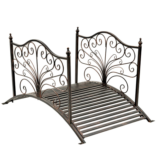 4' Metal Garden Arch with Siderails and Scrollwork
