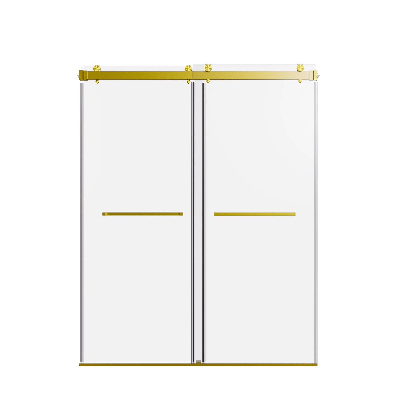 Frameless Double Sliding Shower Door 56-60" Brushed Gold