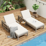 Outdoor Patio Furniture Set of 2 Acacia Wood Gray