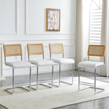 Set of 4 Faux Leather Bar Stool White