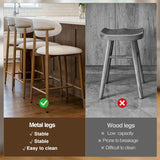 Set of 2 Metal Bar Stool Beige