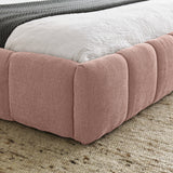 Queen Upholstered Platform Bed Pink