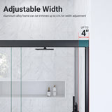 56"-60"W*60" H Semi-Frameless Double Sliding Shower Door, Bypass Shower Door