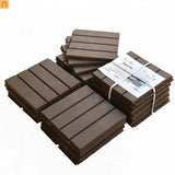 Outdoor Deck Tiles Interlocking Plastic Dark Brown 12x12 in Pack of 9
