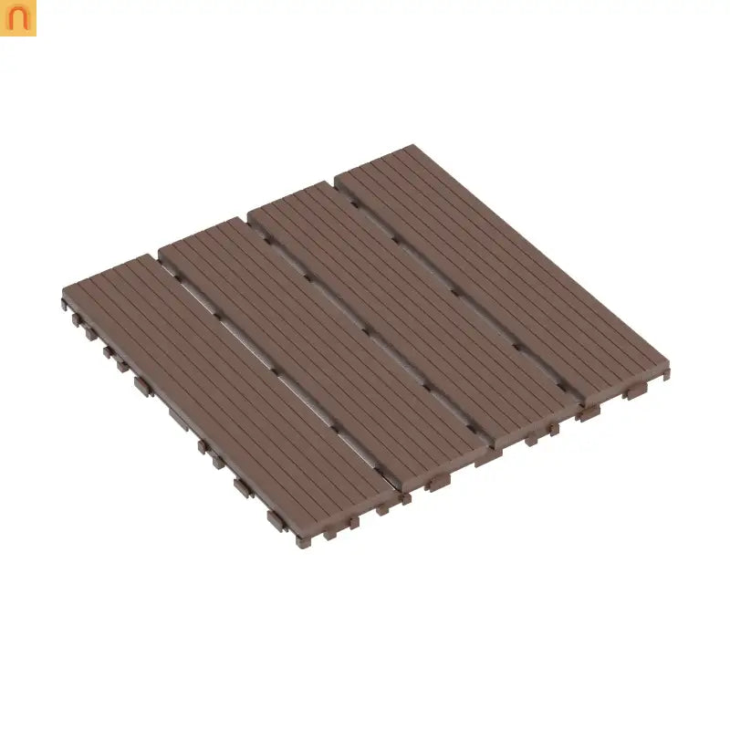 Outdoor Deck Tiles Interlocking PP Plastic Brown 12x12 in 44 Pack