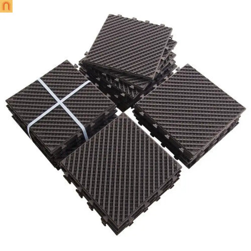 Outdoor Deck Tiles Composite Dark Brown 12x12in 44 Piece
