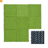 Outdoor Deck Tiles Artificial Turf Grass Green Interlocking 12in