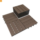 Outdoor Deck Tiles HDPE Dark Brown All Weather 12x12in