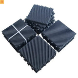 Outdoor Deck Tiles Composite Dark Gray 4-Slat 12x12in Interlocking