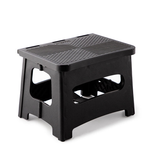 Folding Step Stool - Non-Slip - Black - 9" - 300 lb Capacity