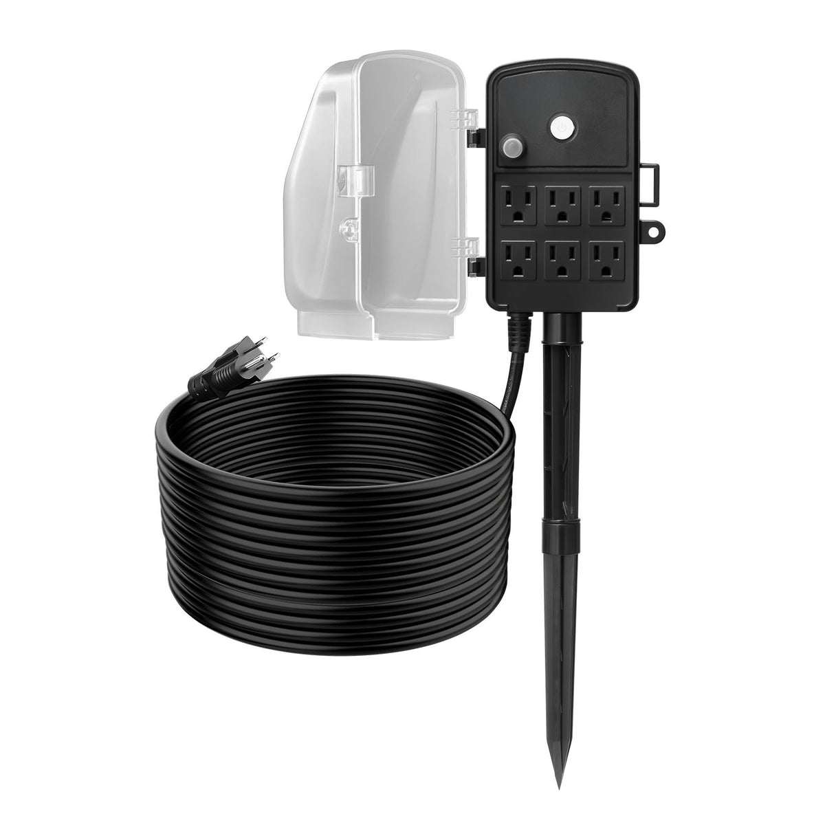 Outdoor Power Stake, 25 FT Extension Cord, Outdoor Power Strip Weatherproof with