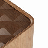 Rectangular Engineered Wood Coffee Table with Storage Natural Walnut