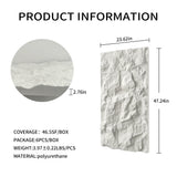 3D Faux Stone Wall Panels, 6 PCS PU Wainscoting Panel for Interior Wall Decor