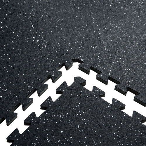 0.56 Inch Thick Gym Floor Mats, 25 Tiles Rubber Top with EVA Foam