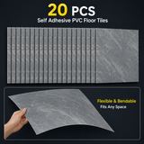 Peel and Stick PVC Vinyl Flooring Easy DIY Self-Adhesive Tiles 20-Piece Pack