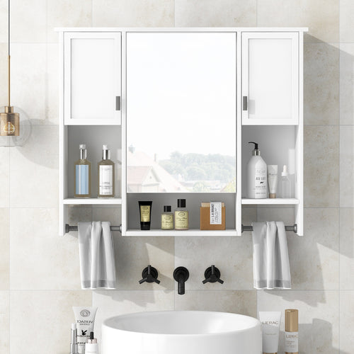 White Bathroom Medicine Cabinet Wall Mount Mirror 35x28