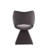 Metal Accent Chair Swivel Dark Brown