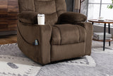 Velvet Recliner Power with Massage Brown