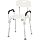 Shower Chair Adjustable Aluminum Removable Armrests Lightweight Portable 7 LB