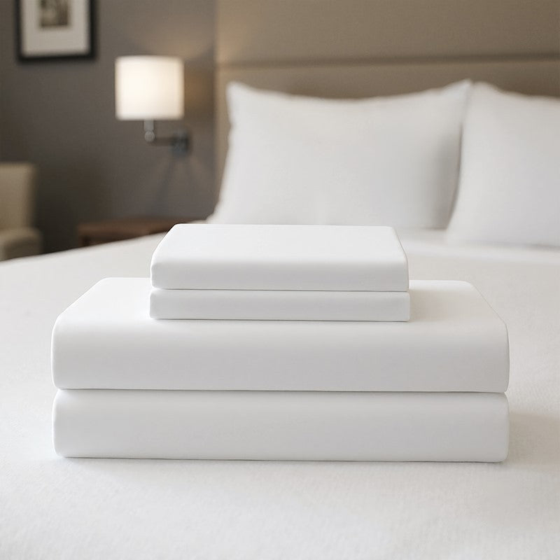 King Premium Cotton Rich 4-Piece Sheet Set White