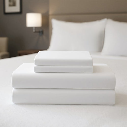 King Premium Cotton Rich 4-Piece Sheet Set White