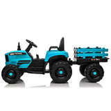 Ride on Tractor with Trailer,24V 400W Powered Electric Tractor Toy w/Remote Cont