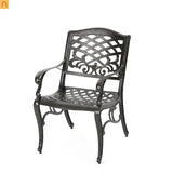 Outdoor Dining Chair Cast Aluminum Bronze 35" Set of 2