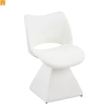 Dining Chair Modern Faux Leather White Swivel High Back 250 lb