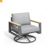 Outdoor Dining Chair Aluminum Swivel Rocker 5" Foam