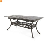 Outdoor Dining Table Acacia Wood Top Iron Frame Black 64in