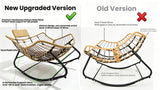 39.37"Papasan Rocking Chair Outdoor, Oversized Patio Egg Chair