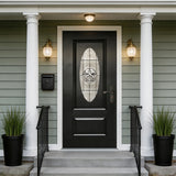 36"x80" Fiberglass Front Door with White 4-9/16" PVC Frame