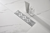 12" Linear Shower Drain Stainless Steel Brick Pattern Grate