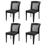 Outdoor Dining Chairs Set of 4, Stackable Chairs with UV-Resistant PE Rattan and Steel Frame, for Patio, Garden, Balcony, Supports 400lbs