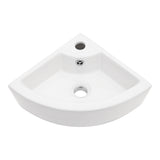 Modern White Triangle Porcelain Ceramic Wall Mount Vessel Sink with Single Fauce