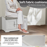 28.74"Shoe Storage Bench with 2 Door Cabinet, Entryway Bench