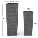 Rattan Flower POT - Grey